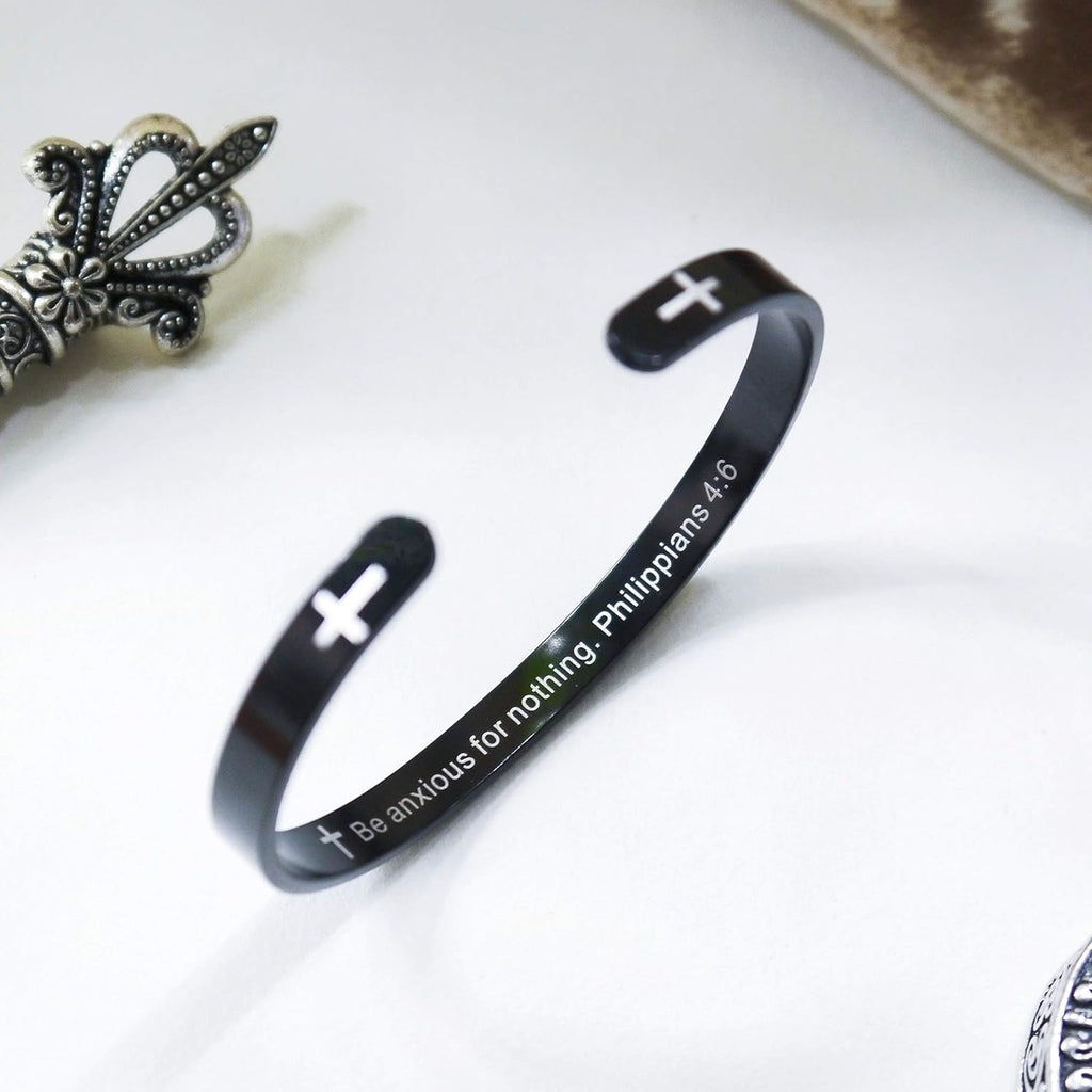 Religious Prayer Bracelet Christian Cross Cuff Baptism Faith Biblical Scripture Inspired Cuff Jewelry